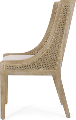 Maurers Dining Chair, 23 "W X 24 "D X 38.25 "H, Beige + Natural Brown