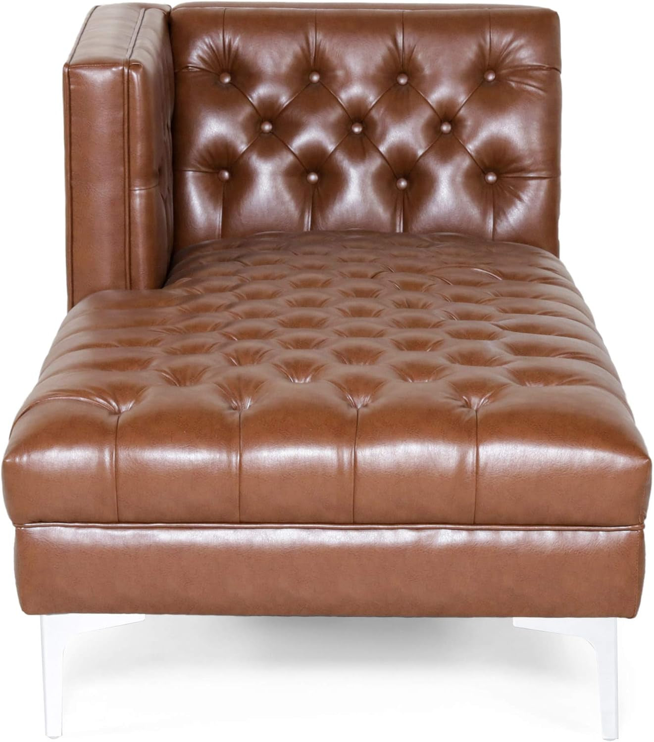 Tignall Sectional, Cognac Brown + Silver