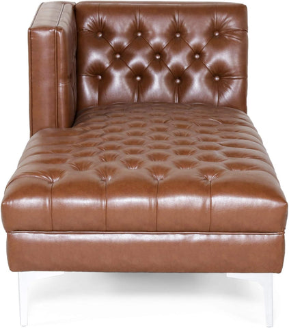 Tignall Sectional, Cognac Brown + Silver