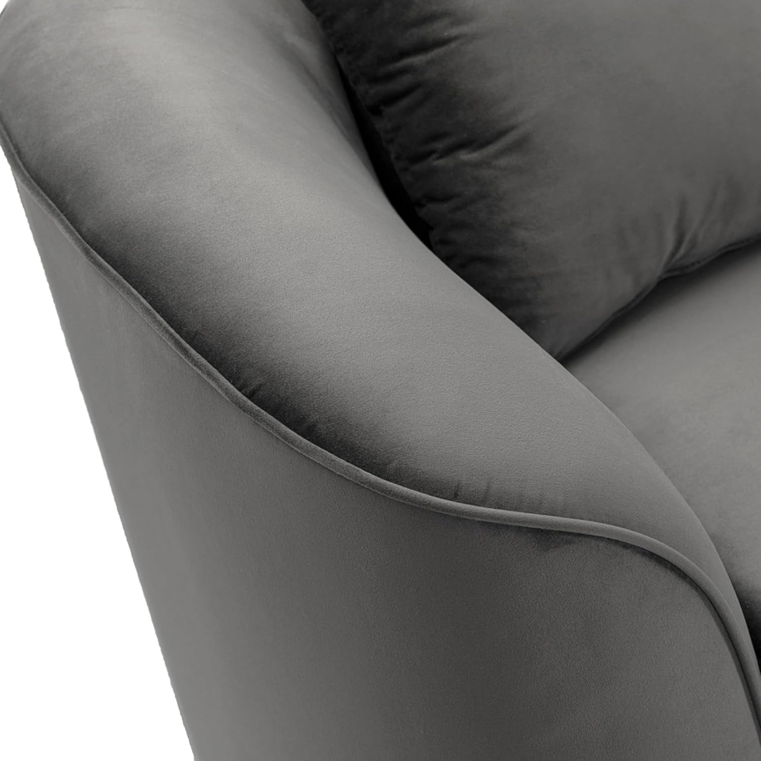 87.50" Curved Oversized 2 Seater Sofa, Upholstered Couch Chair, Soft Seating Lounge Chair, Cozy Loveseat with Armrest, Reading Sofas for Living Room, Home Rest, Grey