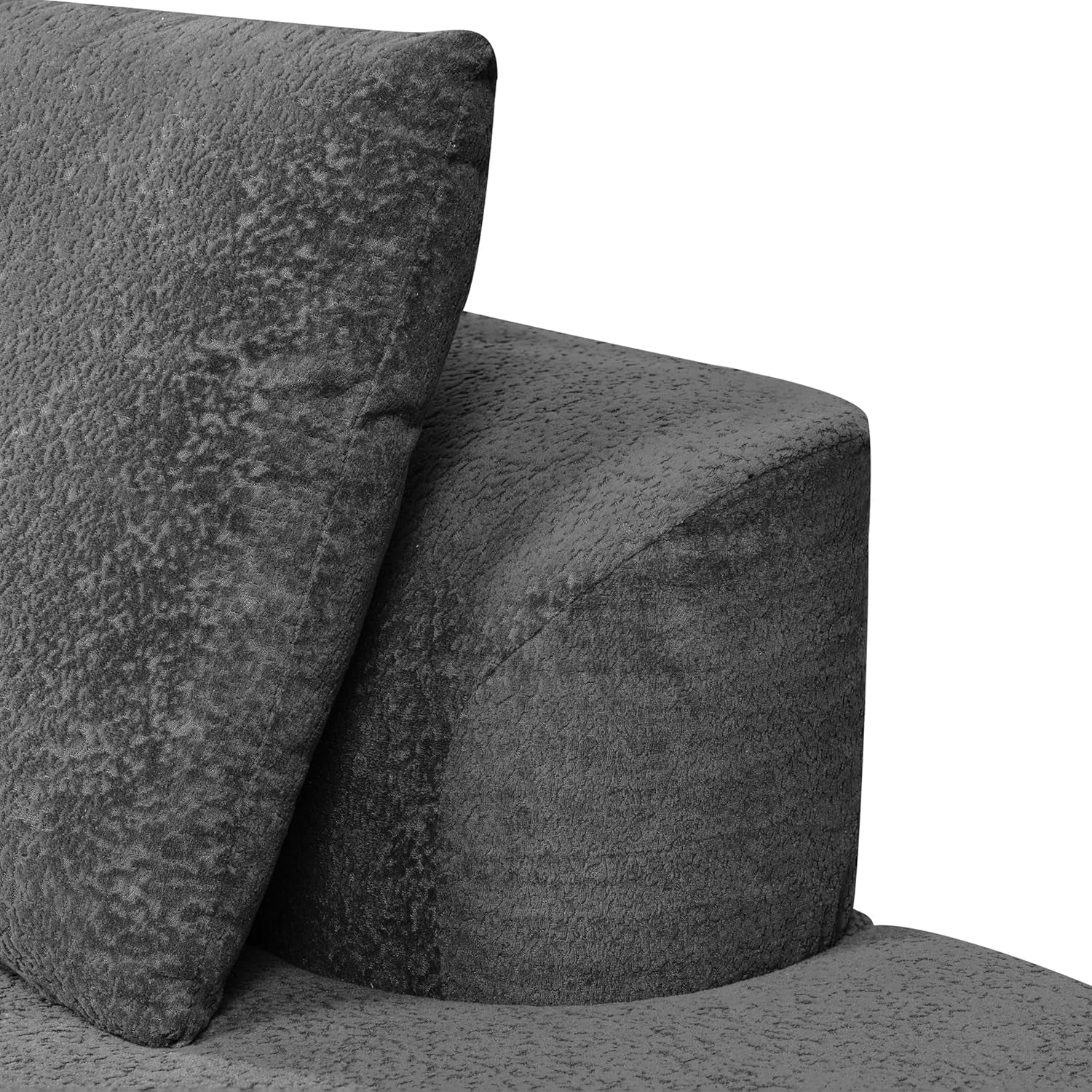 Randa Upholstered Sectional Sofa for Living Room, 5-Seater Oversized Chair Cloud Couch, Fully Assembled Long Sofa Chaise Lounge, Charcoal Gray