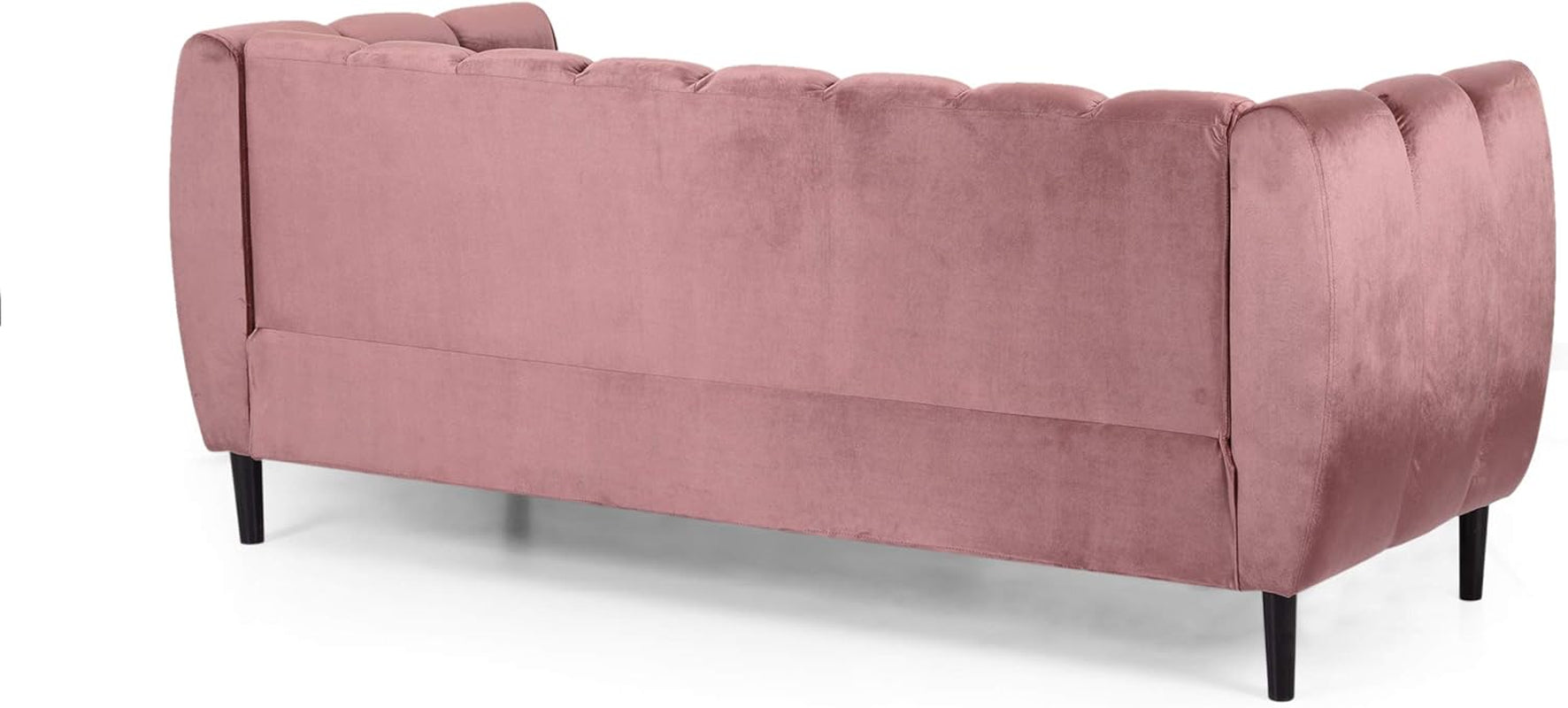 Miranda Velvet 3 Seater Sofa, Blush, Dark Brown