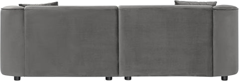 87.50" Curved Oversized 2 Seater Sofa, Upholstered Couch Chair, Soft Seating Lounge Chair, Cozy Loveseat with Armrest, Reading Sofas for Living Room, Home Rest, Grey