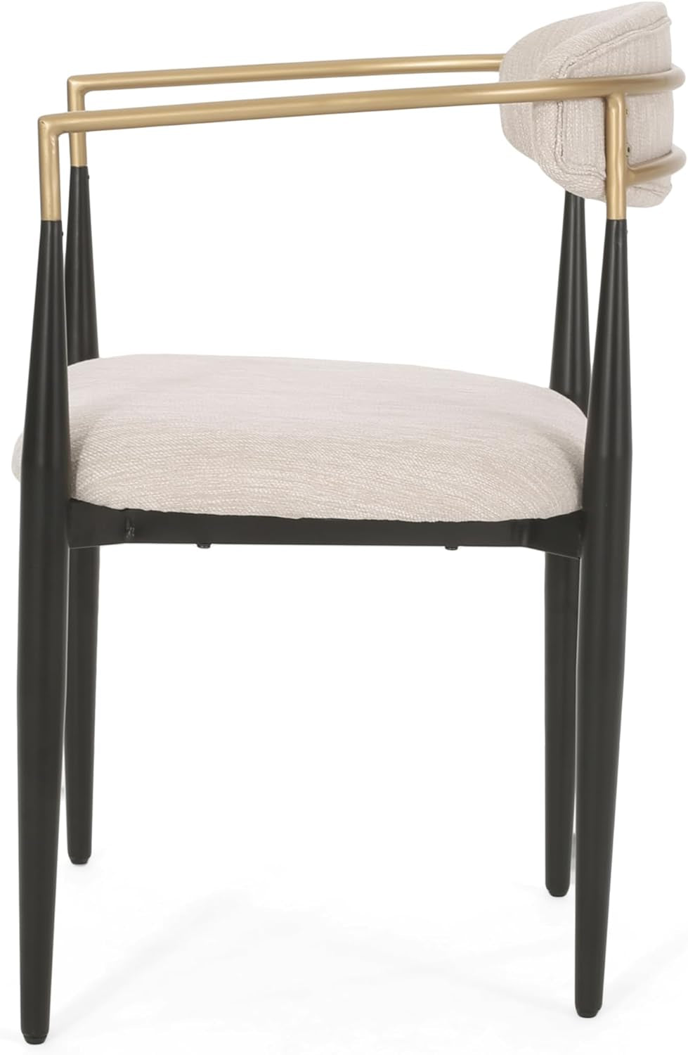 Elmore Dining Chair, 22.75 "W X 21.75 "D X 31.5 "H, Beige + Black + Gold