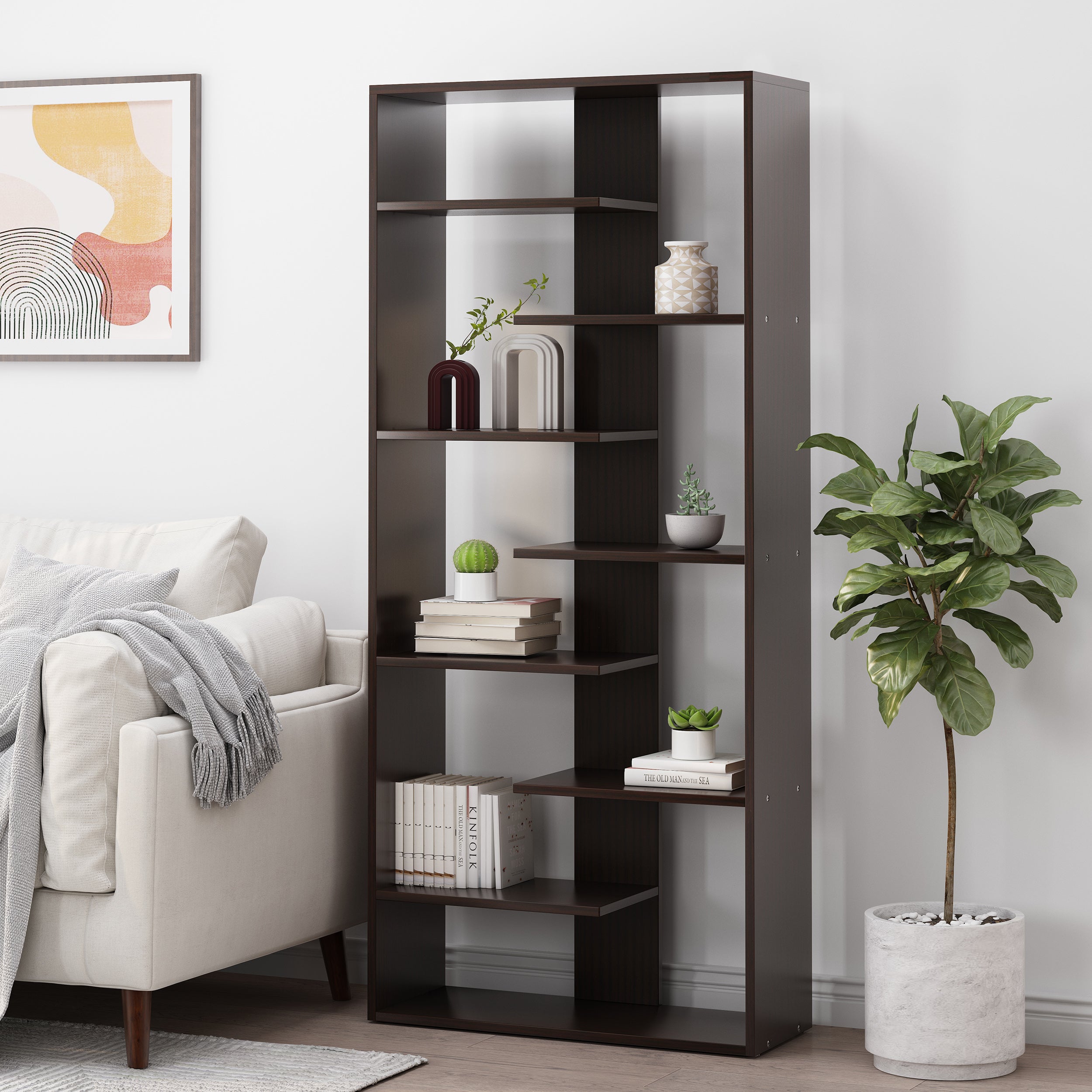 Lyerly High Shelf Bookcase, Dark Gray