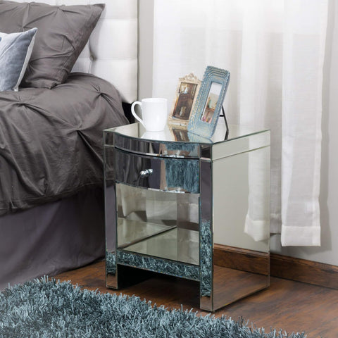 Roxie Mirrored Bedside Table, Mirror