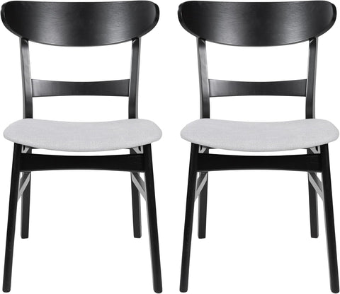 Idalia Dining Chair, 19.6 "W X 20.6 "D X 30.8 "H, Light Gray + Matte Black