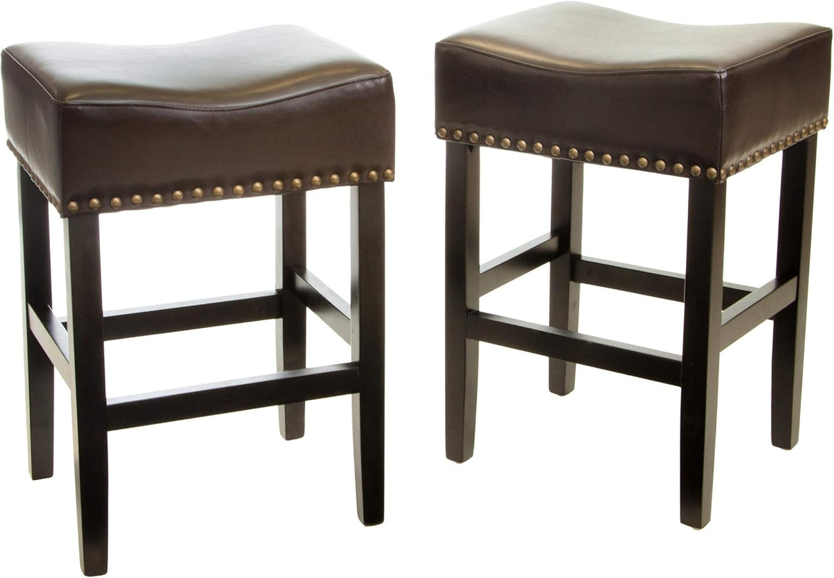 Lisette Backless Counter Stools, 2-Pcs Set, Brown