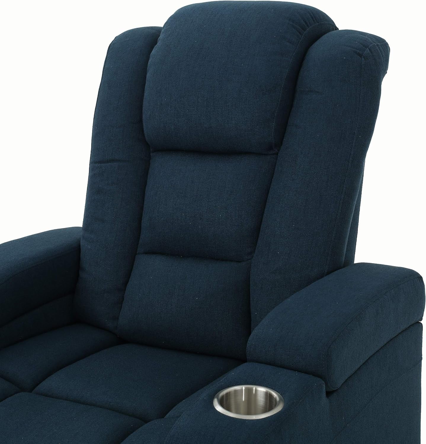 Gdfstudio Everette Power Motion Recliner with USB Charging Port&Hidden Arm Storage,Assisted Reclining Furniture for Elderly&Disabled-Durable Tufted Navy Blue Fabric