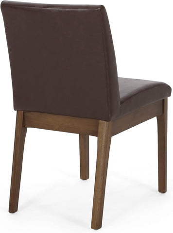 Kwame Dining Chair, Dark Brown + Walnut