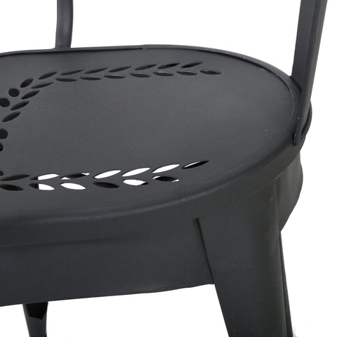 Tottenham Outdoor Iron Bistro Set, Black Sand