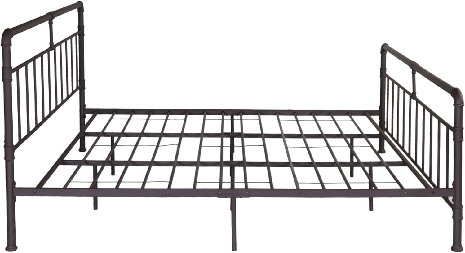 Sally King-Size Iron Bed Frame, Minimal, Industrial, Hammered Copper