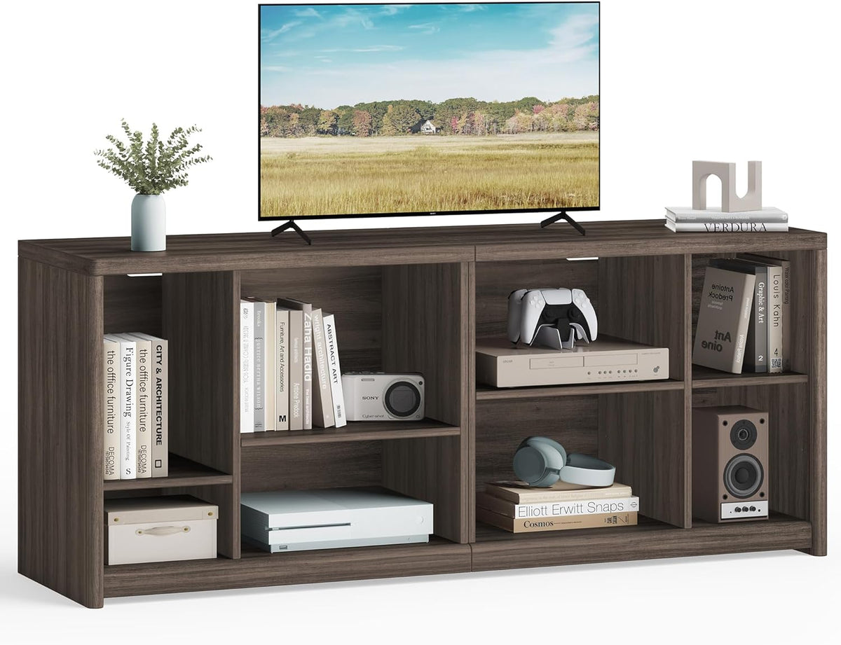 TV Stand for Tvs up to 65 Inches, Entertainment Center with Storage Shelves, TV Console Table, Easy to Assemble, TV Cabinet for Living Room, Bedroom, Chestnut Brown ULTV111K01