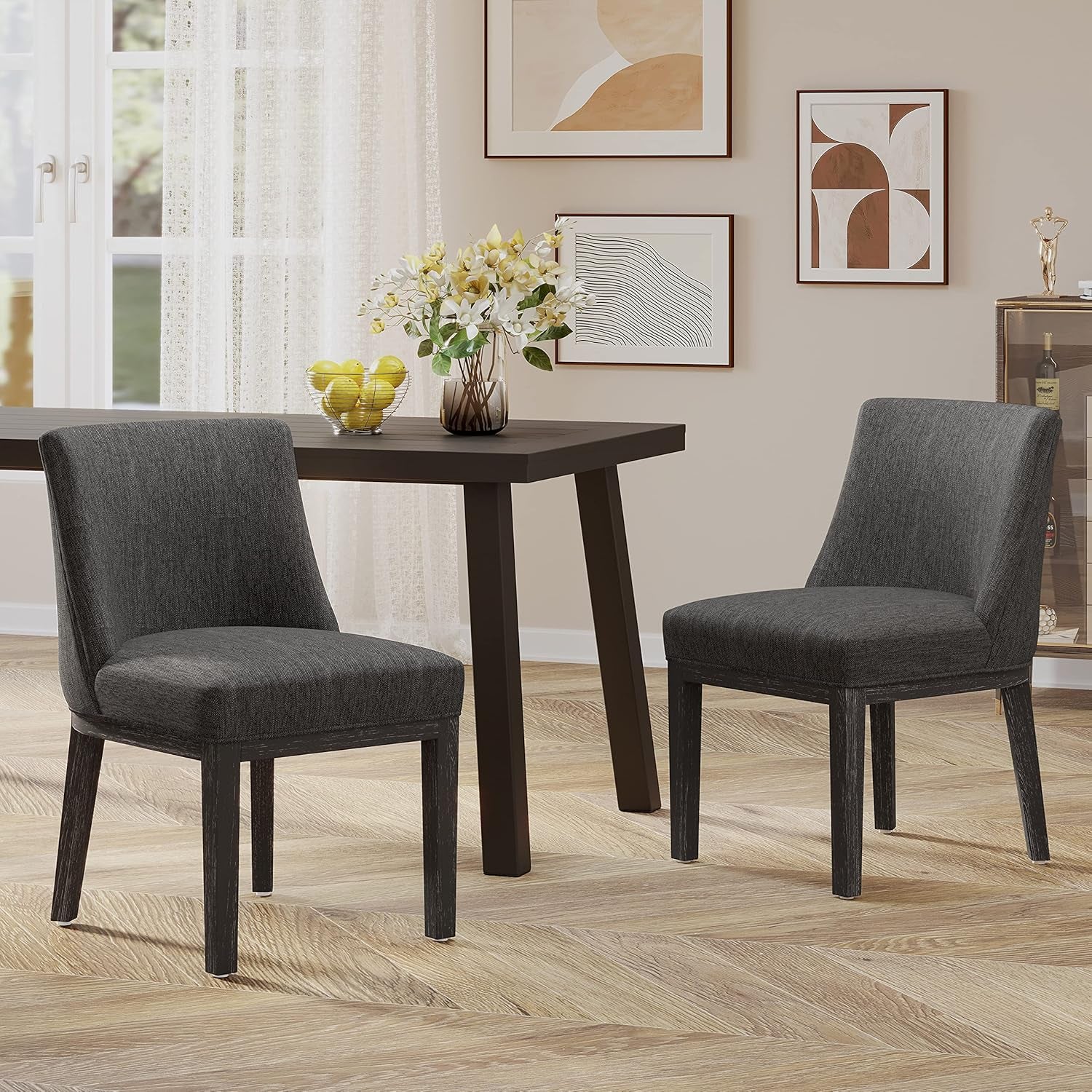 Camas Dining Chair, Charcoal + Weathered Gray