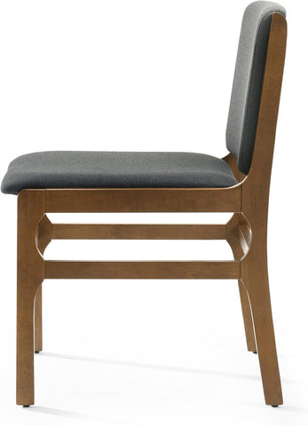 Coston Dining Chair, 19.75 "W X 23.25 "D X 33.0 "H, Dark Gray + Walnut