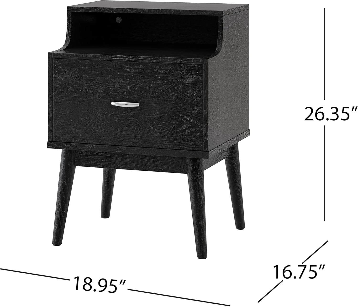 Curtisian Nightstand, Black