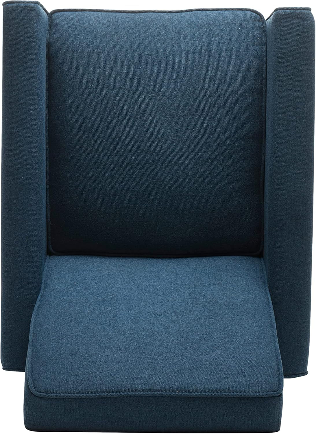 Emmie Fabric Recliner (Set of 2), Navy Blue, Dark Brown