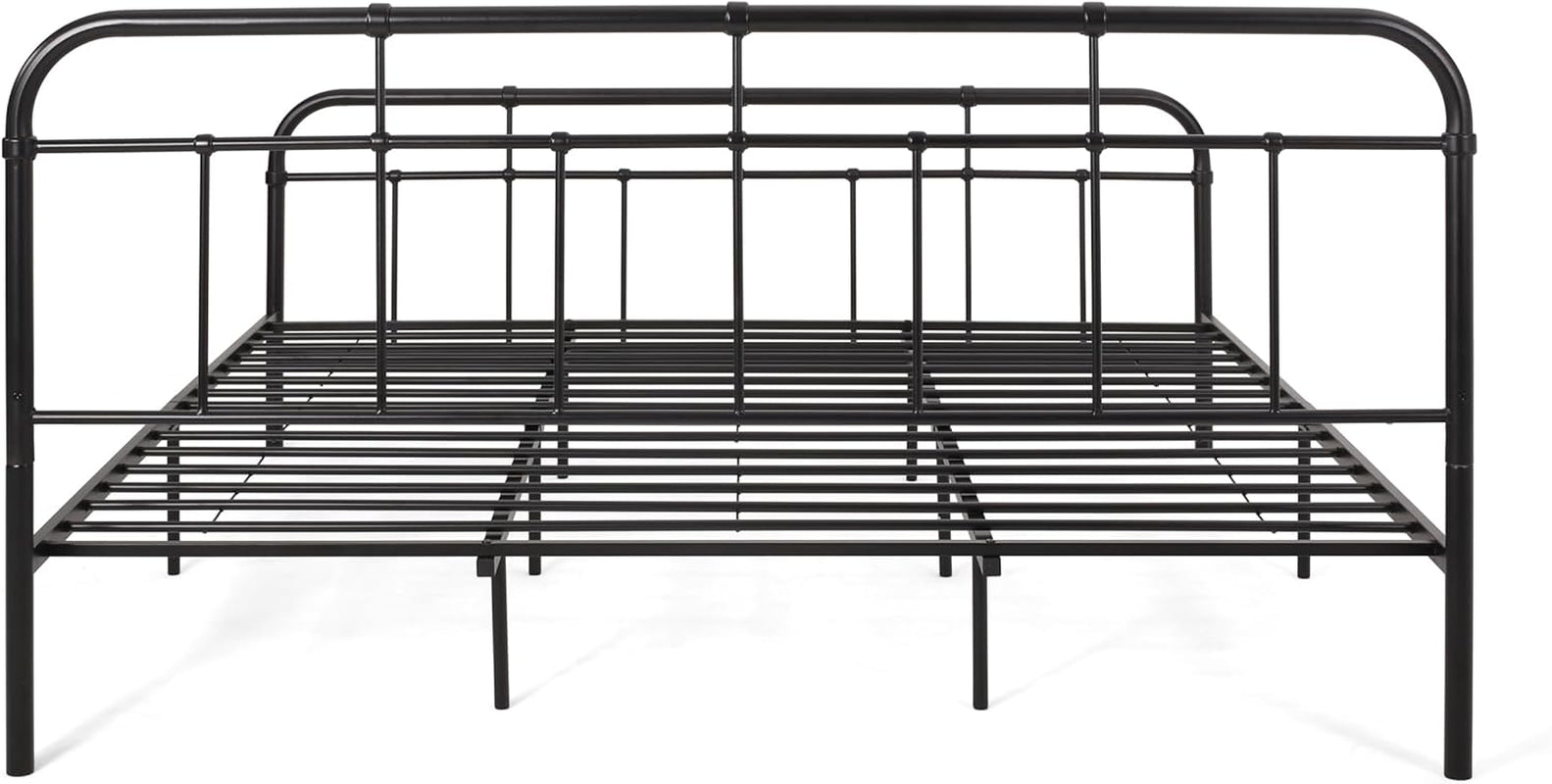 Berthoud Industrial Iron King Bed Frame, Flat Black