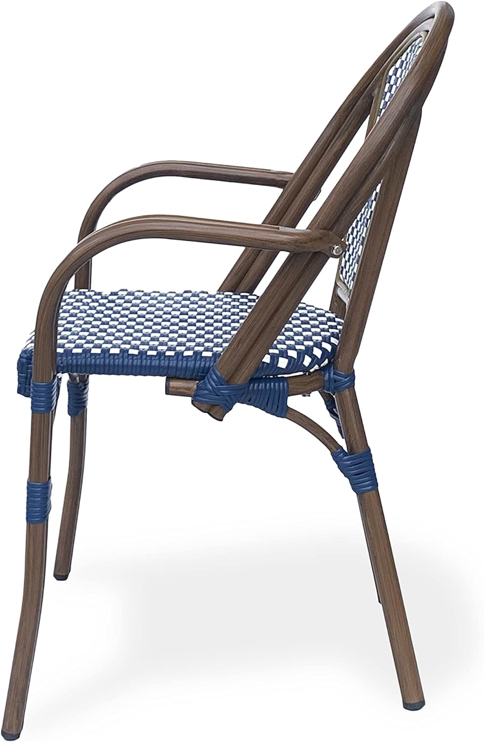 Brianna Bistro Chairs, Navy Blue + White + Brown Wood