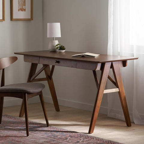 Vienna Mid-Century Wood Desk, Walnut