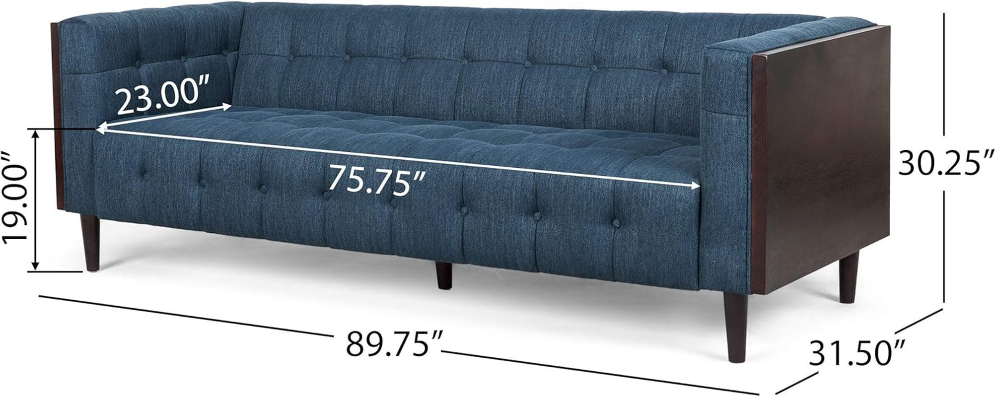 Mclarnan Living Room Furniture Sets, Navy Blue + Brown