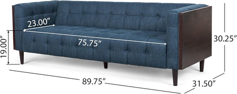 Mclarnan Living Room Furniture Sets, Navy Blue + Brown