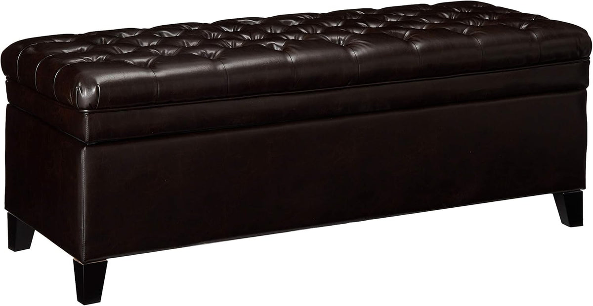 Juliana PU Storage Ottoman, Brown