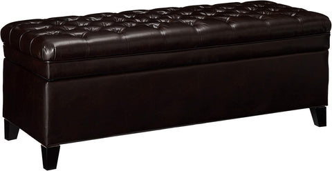 Juliana PU Storage Ottoman, Brown