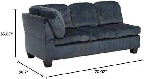 Canterbury Fabric Sectional Set, Charcoal