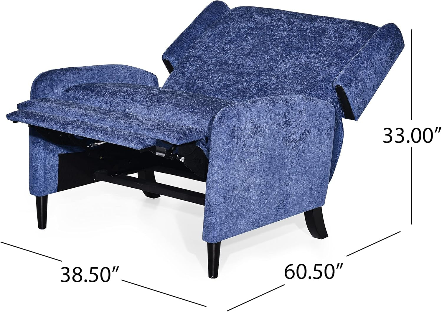 Drache Recliner, Navy Blue + Dark Brown