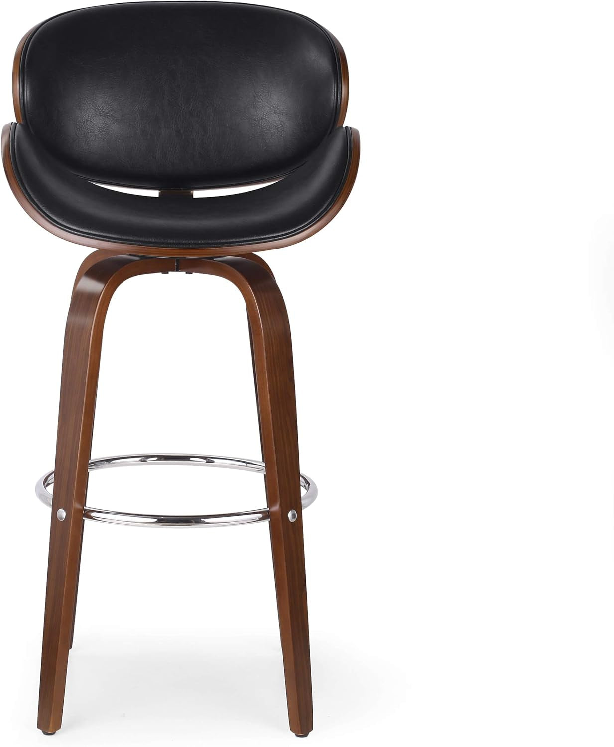 Jakin Barstool, Midnight Black + Chrome + Walnut