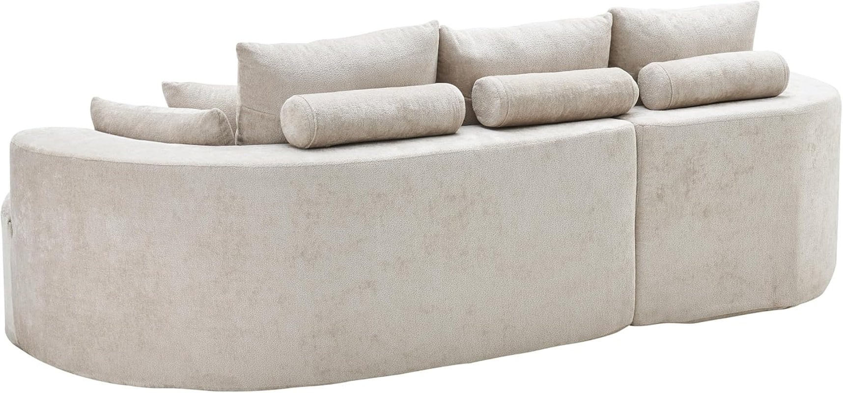 Carden 106" Curved Modular Sectional Sofa, Comfy Sofa Couch with Chaise Lounge, Modern Cloud Couch with Deep Seat, Fabric Upholstered Set for Living Room Bedroom, Silver Lining