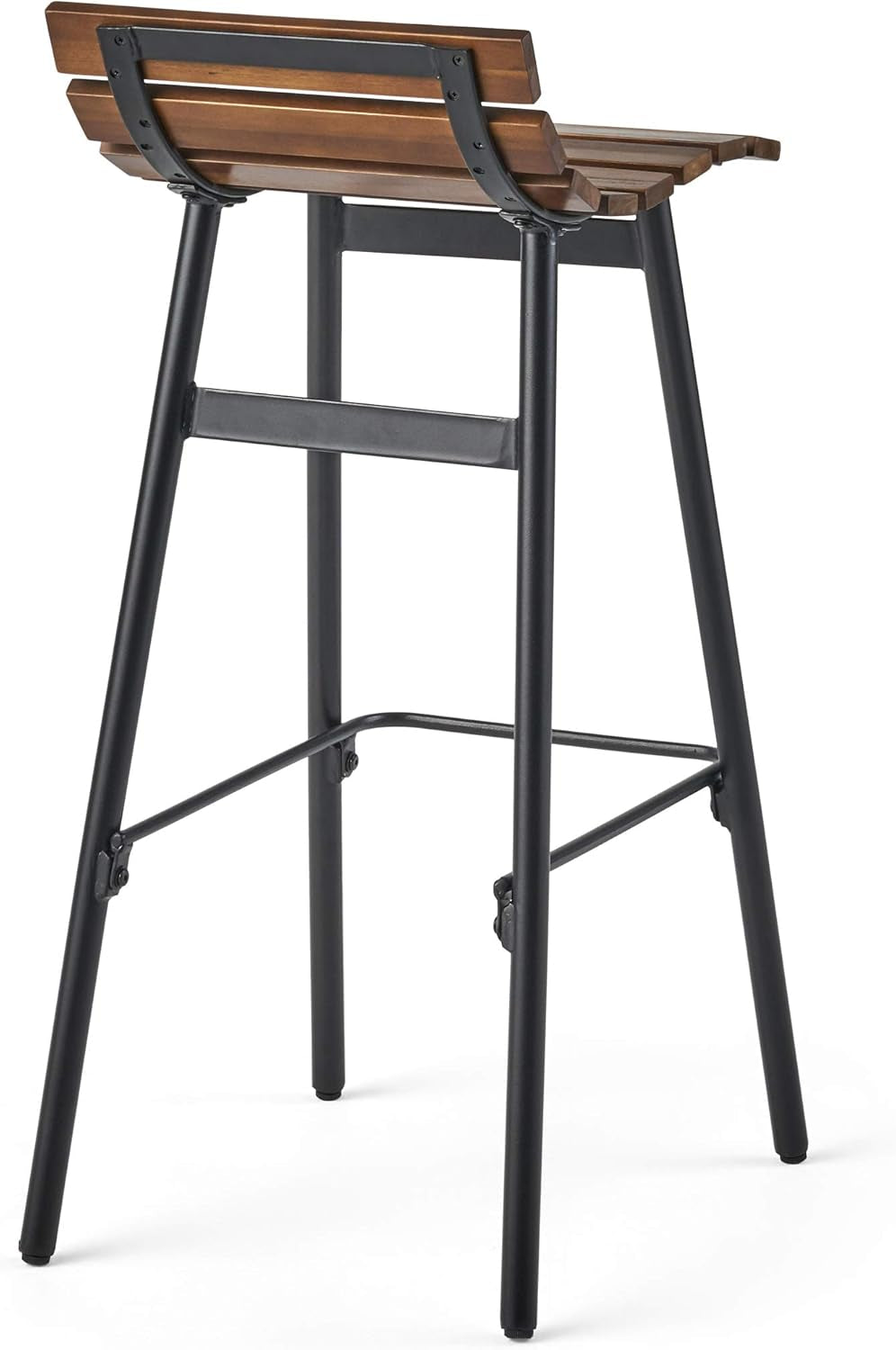 309094 Camron 35" Wooden Barstool (Set of 2), Dark Brown and Black Finish