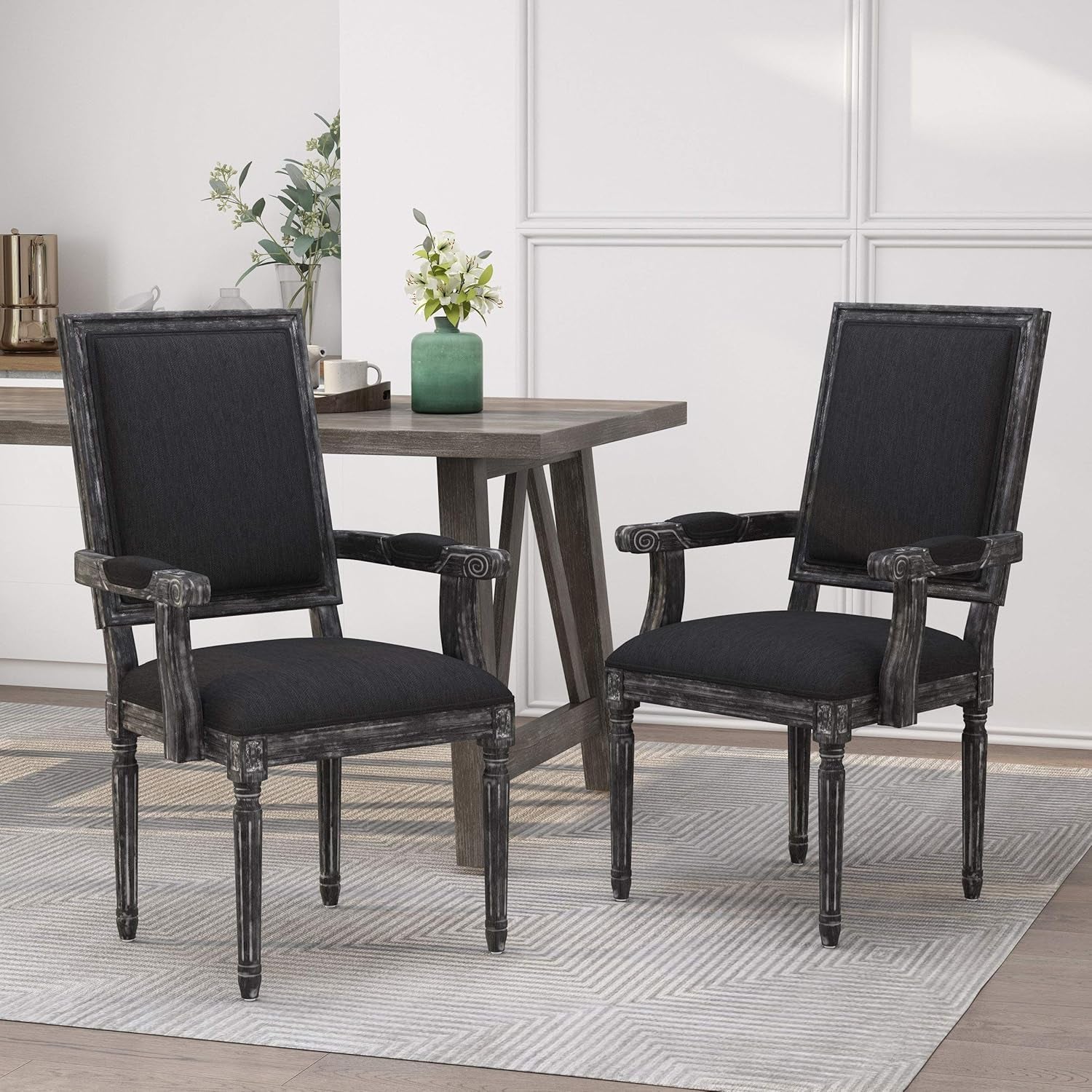 Maria DINING CHAIR SETS, Black + Gray