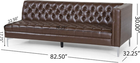 Tignall Sectional, Dark Brown + Silver