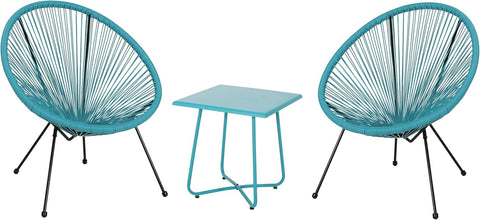 Anson Chat Set, 28.25 "W X 31.25 "D X 33.5 "H, Teal + Black