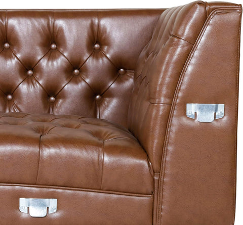 Tignall Sectional, Cognac Brown + Silver