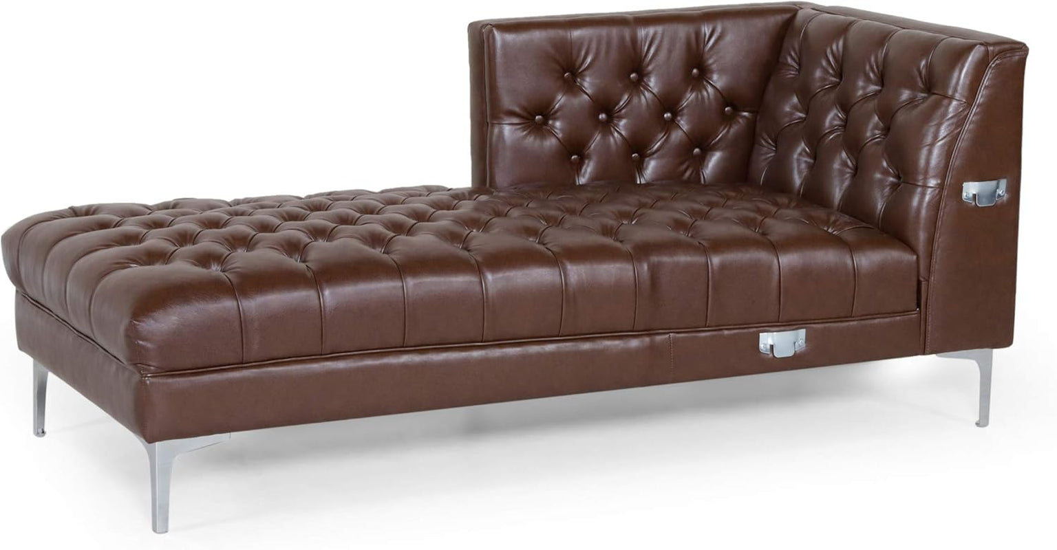 Tignall Sectional, Dark Brown + Silver