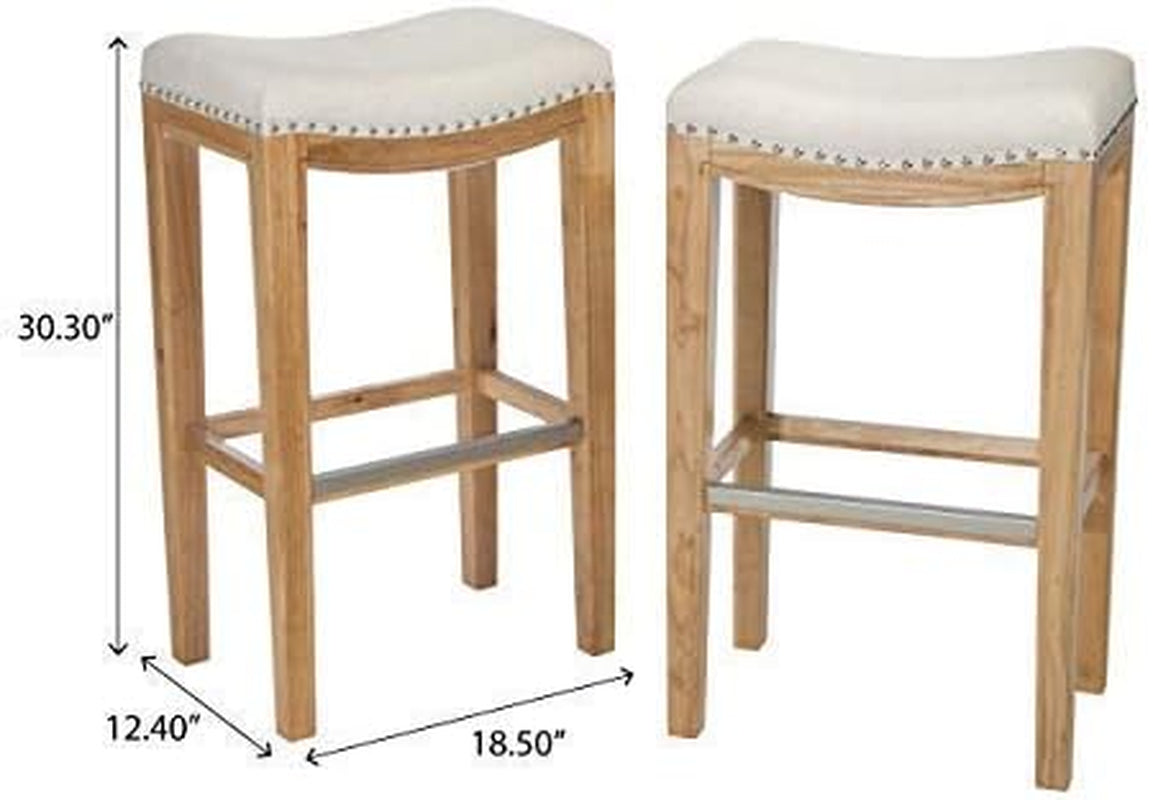 Avondale Backles Bar Stools, 2-Pcs Set, Beige