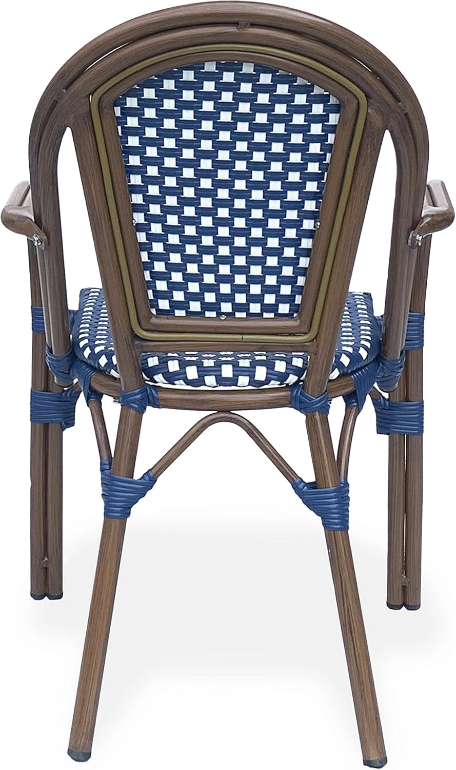 Brianna Bistro Chairs, Briann,Navy Blue + White + Brown Wood