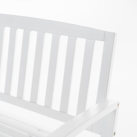 Loja Outdoor Acacia Wood Bench, Pu White