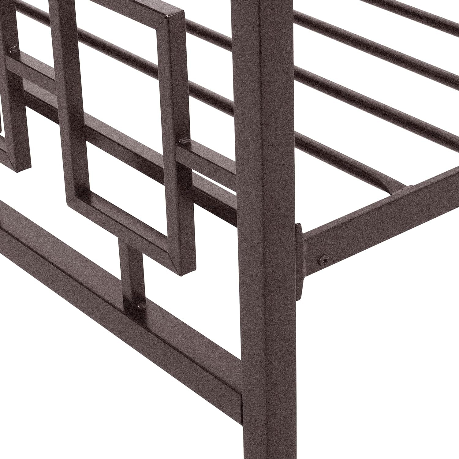 Claudia Modern Iron King Bed Frame, Hammered Copper