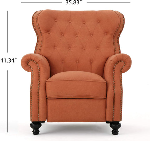 Gdfstudio Waldo Tufted Wingback Recliner Chair(Orange)