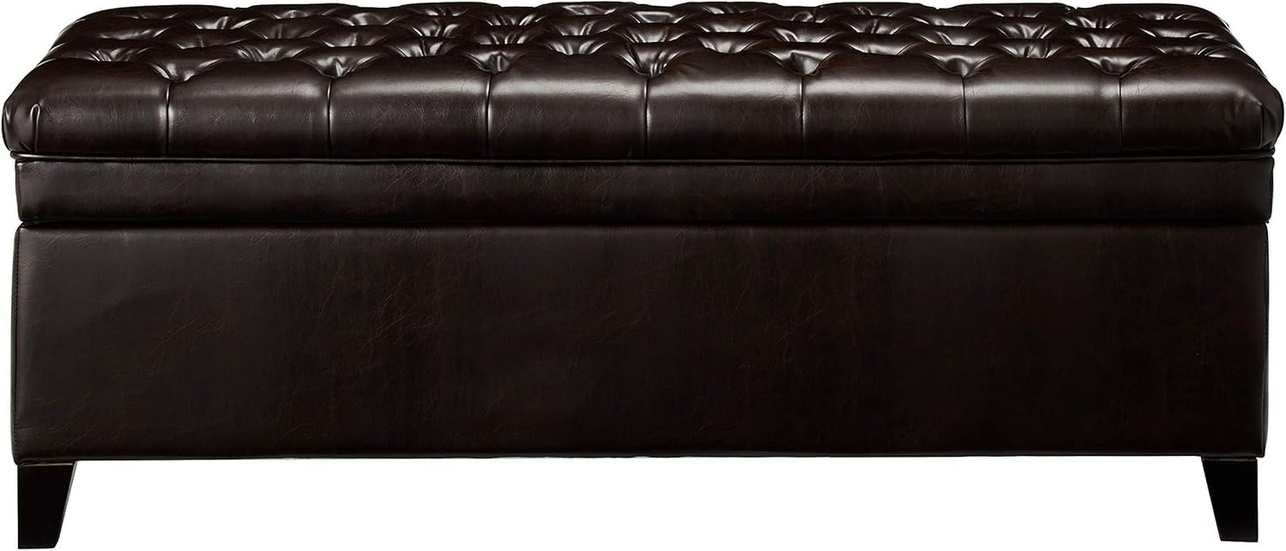 Juliana PU Storage Ottoman, Brown