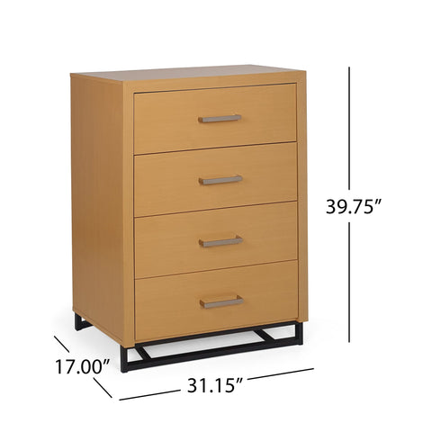 Beeson 4 Drawer Dresser by Natural/Black Light Wood