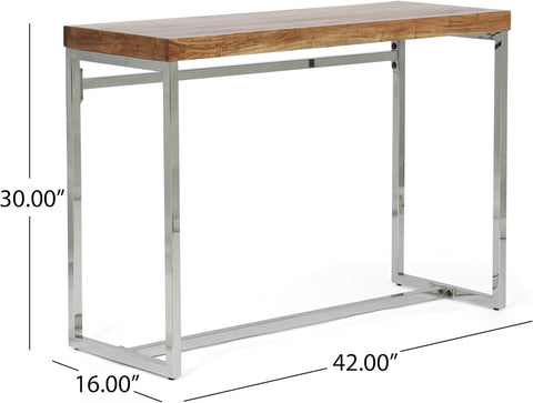 Berea Desk, Silver + Natural