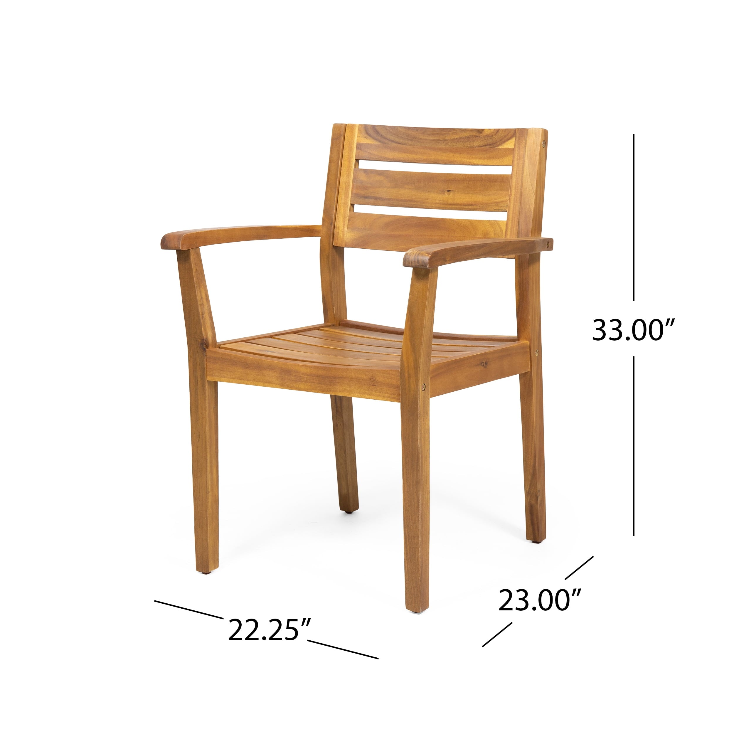 Cassell Outdoor 3 Piece Acacia Wood Bistro Set, Teak