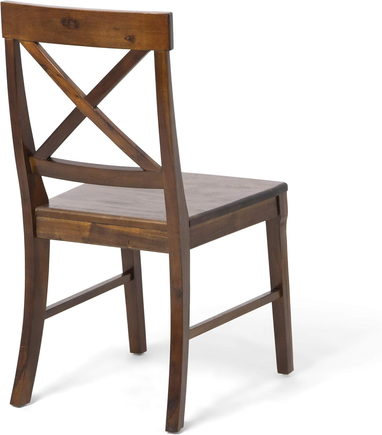 Bostwick Farmhouse Acacia Wood Dining Chair (Set of 2), 17.75 "W X 21 "D X 35 "H, Rich Mahogany