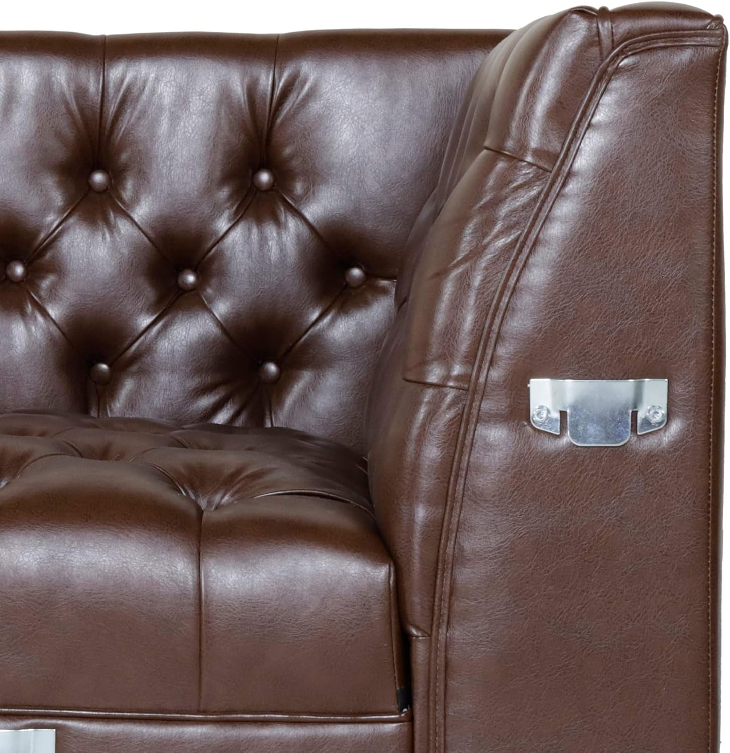 Tignall Sectional, Dark Brown + Silver