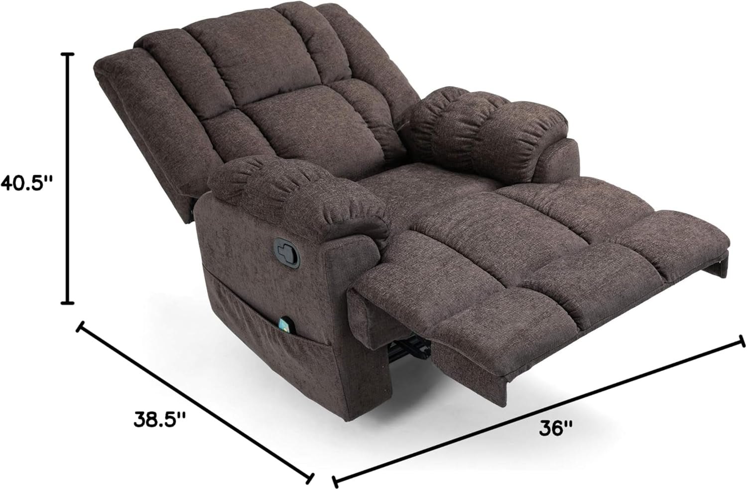 Coosa MASSAGE RECLINER, Brown + Black